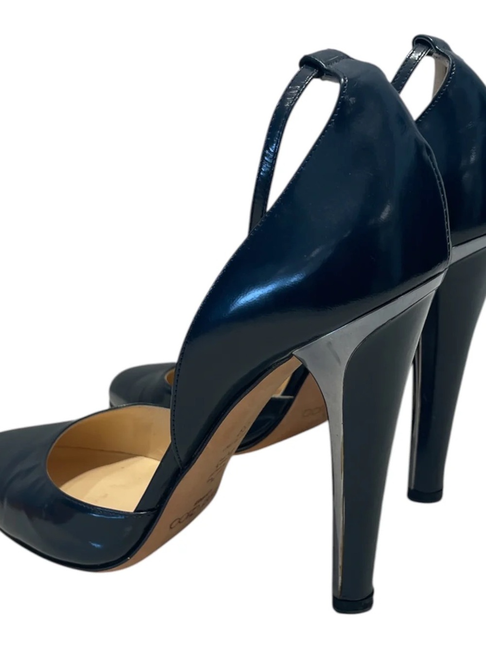 Jimmy Choo Black Patent Leather Slingback Pointed Pumps - Picture 2 of 4